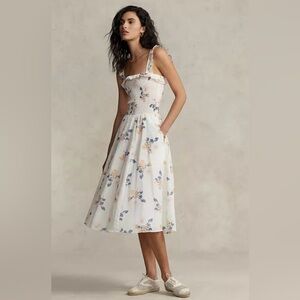 Ralph Lauren White Floral Midi Sundress